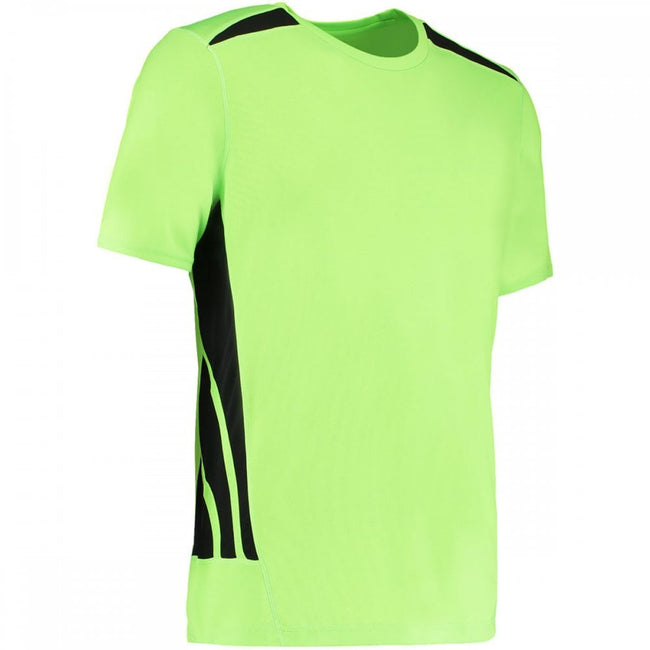 Fluorescent Lime-Black - Side - Gamegear® Mens Cooltex Short Sleeve Training T-Shirt