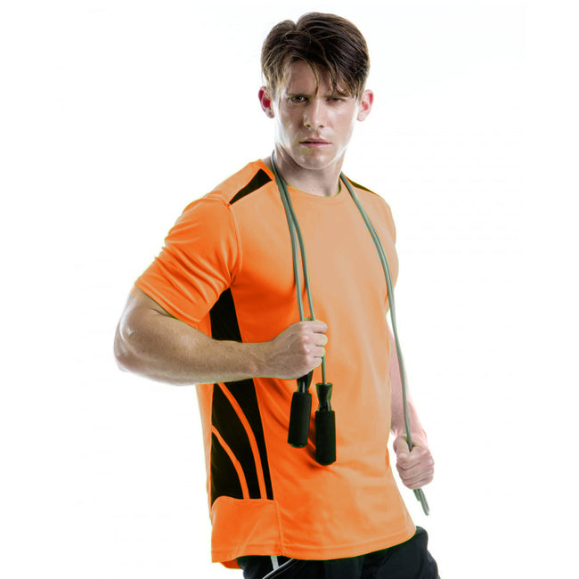 Fluorescent Orange-Black - Back - Gamegear® Mens Cooltex Short Sleeve Training T-Shirt