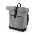 Grey Marl-Black - Front - Bagbase Roll-Top Backpack - Rucksack - Bag (12 Litres) (Pack of 2)