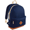 French Navy - Front - Bagbase Heritage Retro Backpack - Rucksack - Bag (18 Litres) (Pack of 2)