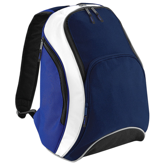 French Navy-Bright Royal-White - Front - Bagbase Teamwear Backpack - Rucksack (21 Litres) (Pack of 2)