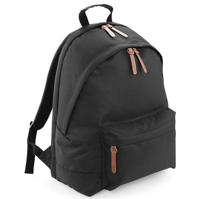 Black - Front - Bagbase Campus Padded Laptop Compatible Backpack-Rucksack (Pack Of 2)