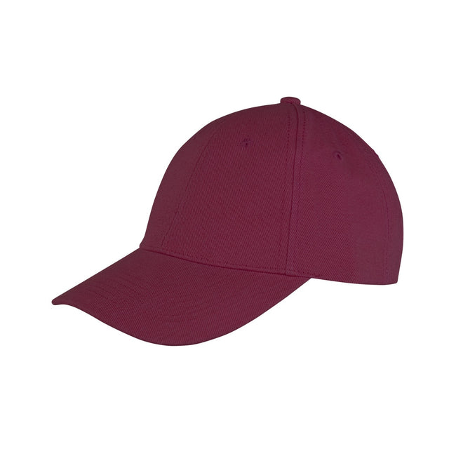 Burgundy - Front - Result Unisex Core Memphis 6 Panel Baseball Cap (Pack of 2)