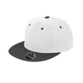 White-Black - Front - Result Unisex Core Bronx Original Flat Peak Snapback Dual Colour Cap (Pack of 2)