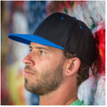 Black-Azure Blue - Back - Result Unisex Core Bronx Original Flat Peak Snapback Dual Colour Cap (Pack of 2)