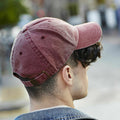 Vintage Red - Back - Beechfield Unisex Low Profile Vintage Denim-Look Cap (Pack of 2)