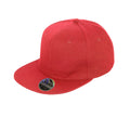 Red - Front - Result Unisex Core Bronx Original Flat Peak Snapback Solid Colour Cap (Pack of 2)