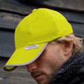 Hi-Vis Yellow - Back - Result Unisex High-Vis Baseball Cap (3M) (Pack of 2)