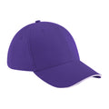 Purple-White - Front - Beechfield Adults Unisex Athleisure Cotton Baseball Cap (Pack of 2)