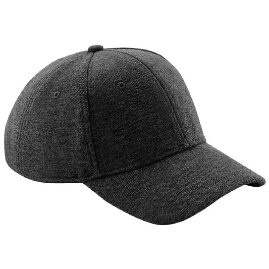 Heather Graphite - Front - Beechfield Unisex Jersey Athleisure Baseball Cap (Pack of 2)