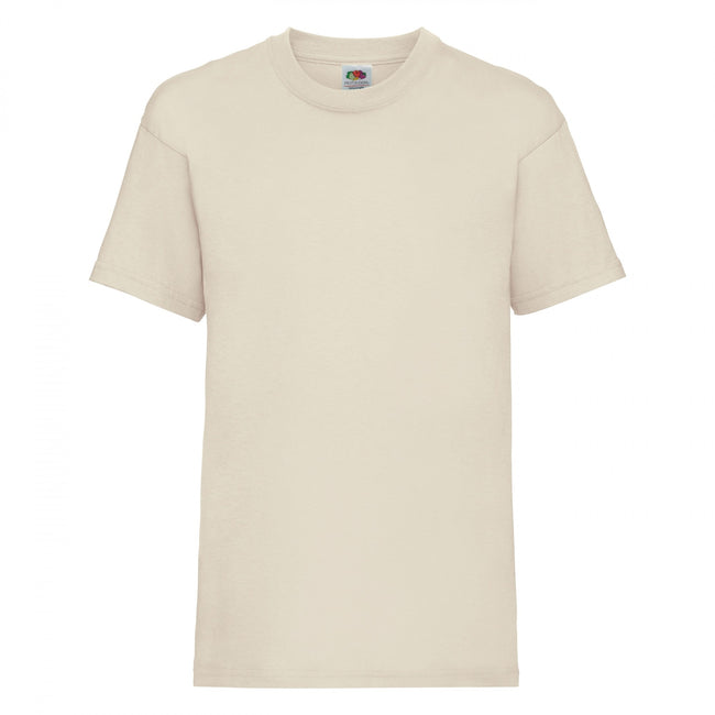 Natural - Front - Fruit Of The Loom Childrens-Kids Unisex Valueweight Short Sleeve T-Shirt (Pack of 2)