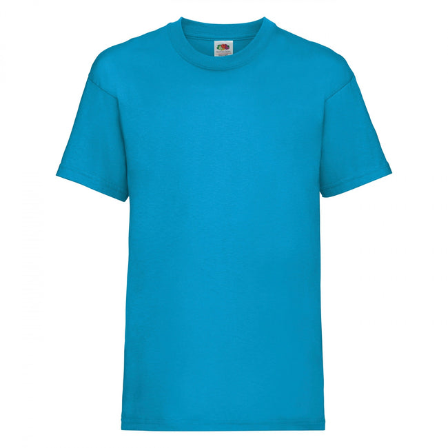 Azure Blue - Front - Fruit Of The Loom Childrens-Kids Unisex Valueweight Short Sleeve T-Shirt (Pack of 2)