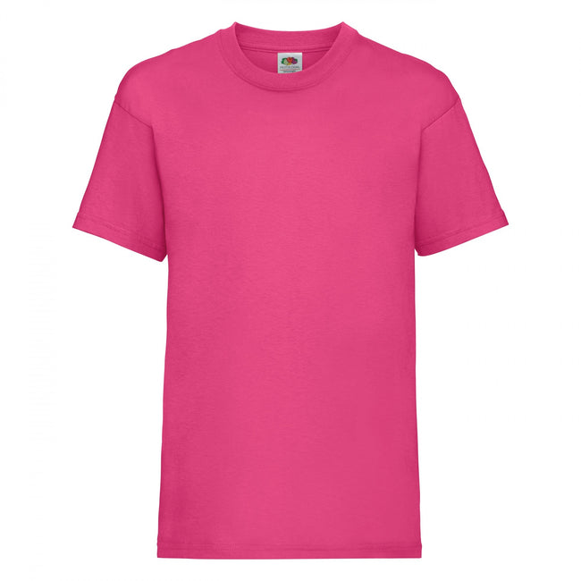 Fuchsia - Front - Fruit Of The Loom Childrens-Kids Unisex Valueweight Short Sleeve T-Shirt (Pack of 2)