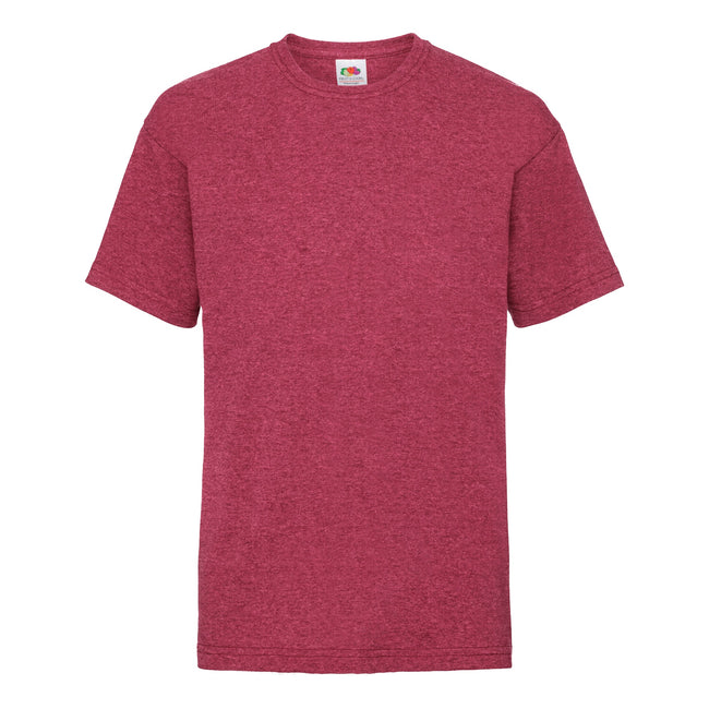 Vintage Heather Red - Front - Fruit Of The Loom Childrens-Kids Unisex Valueweight Short Sleeve T-Shirt (Pack of 2)