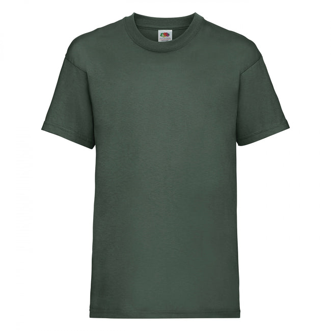 Bottle Green - Front - Fruit Of The Loom Childrens-Kids Unisex Valueweight Short Sleeve T-Shirt (Pack of 2)