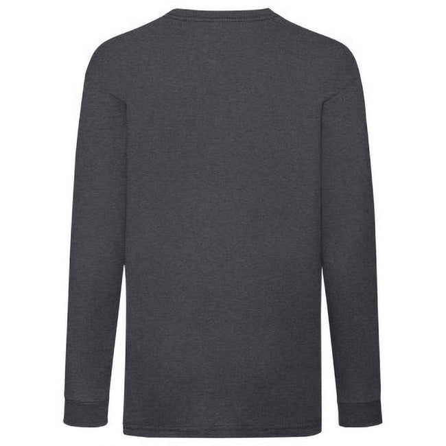 Dark Heather - Back - Fruit Of The Loom Childrens-Kids Long Sleeve T-Shirt (Pack of 2)