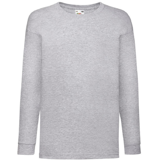 Heather Grey - Front - Fruit Of The Loom Childrens-Kids Long Sleeve T-Shirt (Pack of 2)