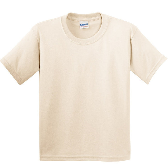 Natural - Front - Gildan Childrens Unisex Heavy Cotton T-Shirt (Pack Of 2)