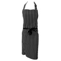 Black-White - Front - Dennys Unisex Cotton Striped Workwear Butchers Apron (Pack of 2)