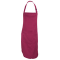 Claret - Front - Dennys Adults Unisex Catering Bib Apron With Pocket (Pack of 2)