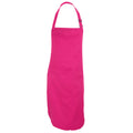 Hot Pink - Front - Dennys Adults Unisex Catering Bib Apron With Pocket (Pack of 2)