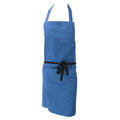 Sapphire - Front - Dennys Ladies-Womens Polycotton Bib Workwear Apron With Pocket (Pack of 2)