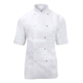 White - Front - Dennys Womens-Ladies Lightweight Short Sleeve Chefs Jacket - Chefswear (Pack of 2)
