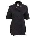 Black - Front - Dennys Womens-Ladies Short Sleeve Fitted Chef Jacket (Pack of 2)