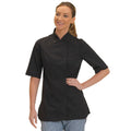 Black - Back - Dennys Womens-Ladies Short Sleeve Fitted Chef Jacket (Pack of 2)