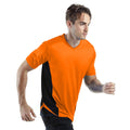Fluorescent Orange-Black - Back - Gamegear Mens Cooltex V-Neck Short Sleeved Team Top - Mens Sportswear