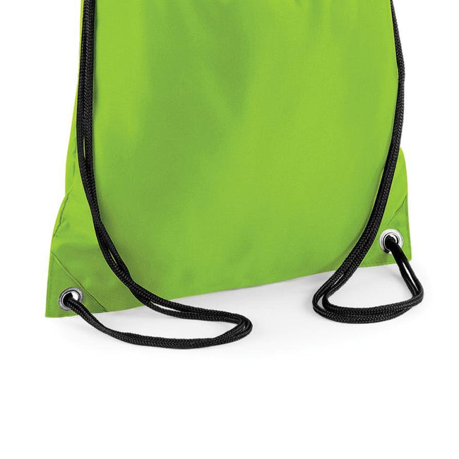 Lime - Back - BagBase Budget Water Resistant Sports Gymsac Drawstring Bag (11 Litres) (Pack of 2)
