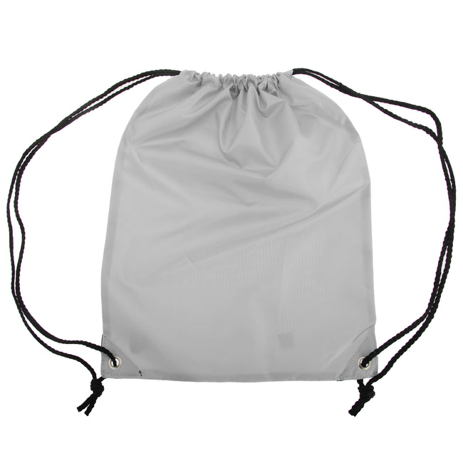 Silver Grey - Front - Shugon Stafford Plain Drawstring Tote Bag - 13 Litres (Pack of 2)