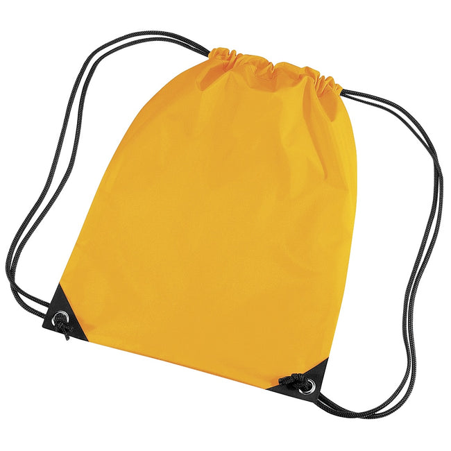 Gold - Front - Bagbase Premium Gymsac Water Resistant Bag (11 Litres) (Pack Of 2)