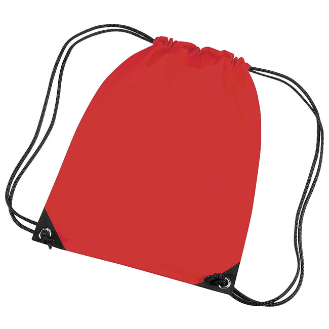 Bright Red - Front - Bagbase Premium Gymsac Water Resistant Bag (11 Litres) (Pack Of 2)