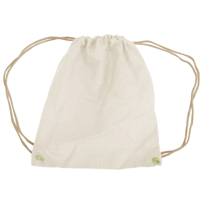 Natural - Front - Westford Mill Cotton Gymsac Bag - 12 Litres (Pack of 2)