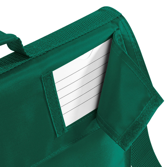 Bottle Green - Back - Quadra Junior Book Bag With Strap (Pack of 2)