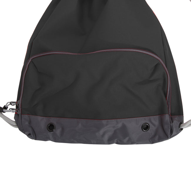 Black - Back - Bagbase Athleisure Water Resistant Drawstring Sports Gymsac Bag (Pack of 2)