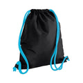 Black-Surf Blue - Front - Bagbase Icon Drawstring Bag-Gymsac (Pack of 2)