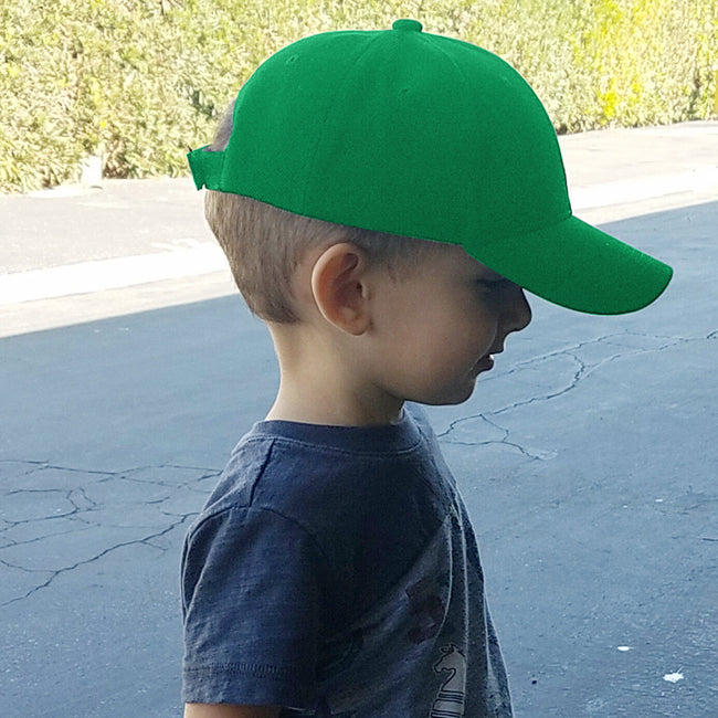 Kelly Green - Back - Result Unisex Childrens-Kids Plain Basebll Cap (Pack of 2)