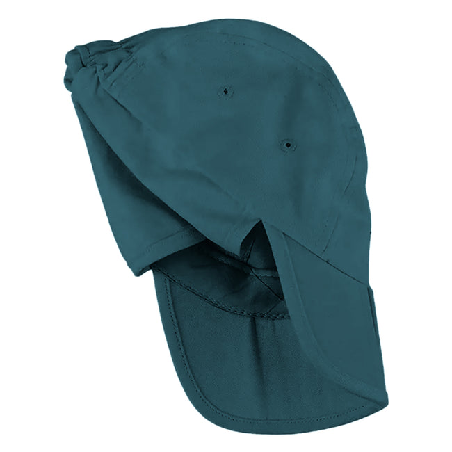 Bottle Green - Side - Result Headwear Kids-Childrens Unisex Folding Legionnaire Hat - Cap (Pack of 2)