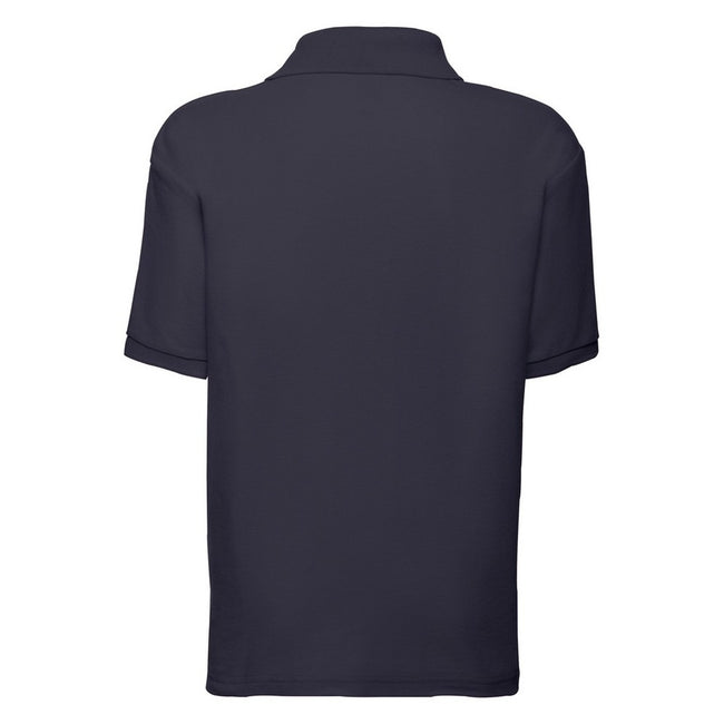 Deep Navy - Back - Fruit Of The Loom Childrens-Kids Unisex 65-35 Pique Polo Shirt (Pack of 2)