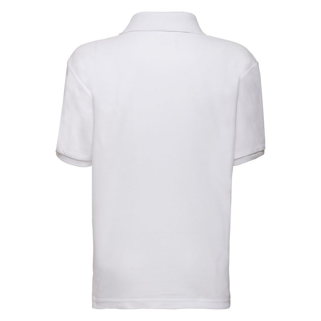 White - Back - Fruit Of The Loom Childrens-Kids Unisex 65-35 Pique Polo Shirt (Pack of 2)