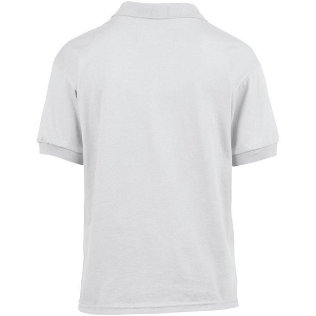 White - Back - Gildan DryBlend Childrens Unisex Jersey Polo Shirt (Pack Of 2)