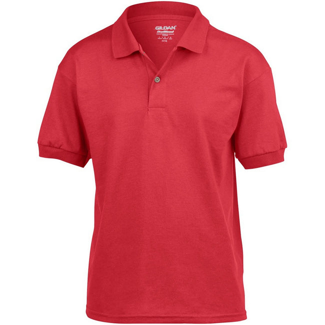 Red - Front - Gildan DryBlend Childrens Unisex Jersey Polo Shirt (Pack Of 2)