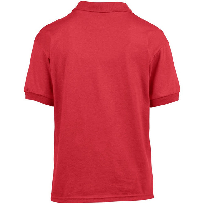 Red - Back - Gildan DryBlend Childrens Unisex Jersey Polo Shirt (Pack Of 2)