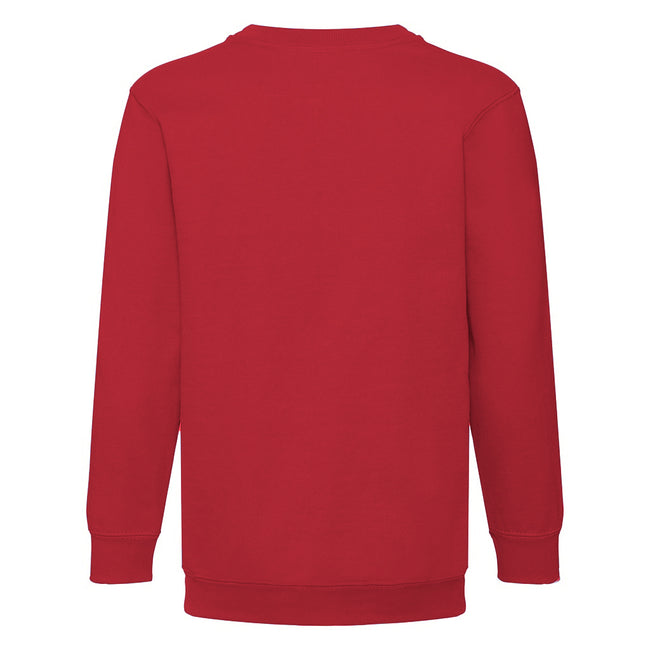 Red - Back - Fruit Of The Loom Childrens Unisex Set In Sleeve Sweatshirt (Pack of 2)