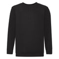 Black - Front - Fruit Of The Loom Childrens Unisex Set In Sleeve Sweatshirt (Pack of 2)