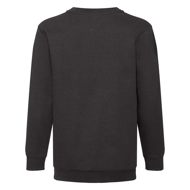 Black - Back - Fruit Of The Loom Childrens Unisex Set In Sleeve Sweatshirt (Pack of 2)