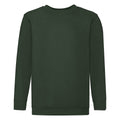 Bottle Green - Front - Fruit Of The Loom Childrens Unisex Set In Sleeve Sweatshirt (Pack of 2)