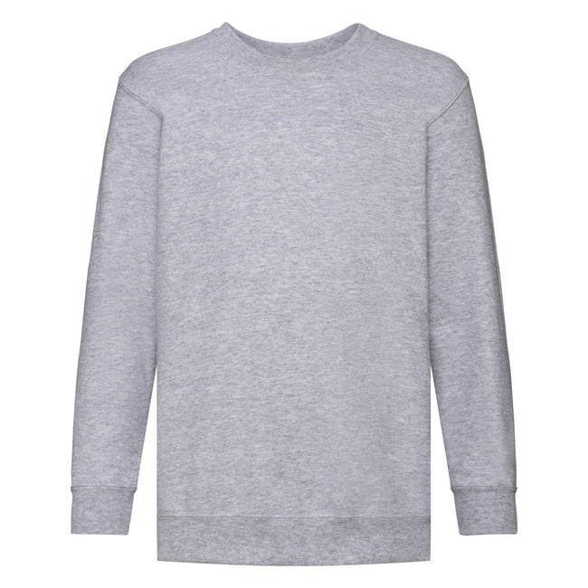 Heather Grey - Front - Fruit Of The Loom Childrens Unisex Set In Sleeve Sweatshirt (Pack of 2)